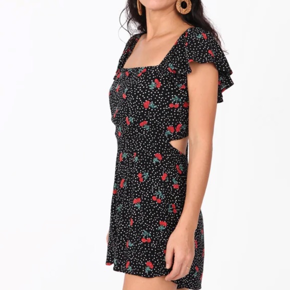 Amuse Society x Revolve Black Cherry Romper Playsuit - Picture 3 of 8